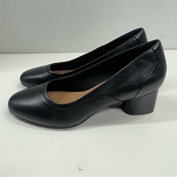 New Clarks Un Cosmo Step Womens Pumps Black Leather Size 11 - Picture 2 of 14
